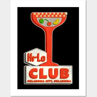 Retro Defunct Hi-Lo Club Oklahoma Bar Sign Posters and Art